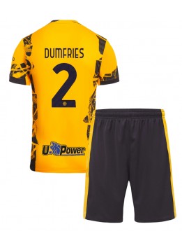 Inter Milan Denzel Dumfries #2 Ausweichtrikot für Kinder 2024-25 Kurzarm (+ Kurze Hosen)